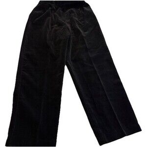 Russ Woman Velour Pants Black High Rise Pockets Straight Dressy Holiday 12 W28